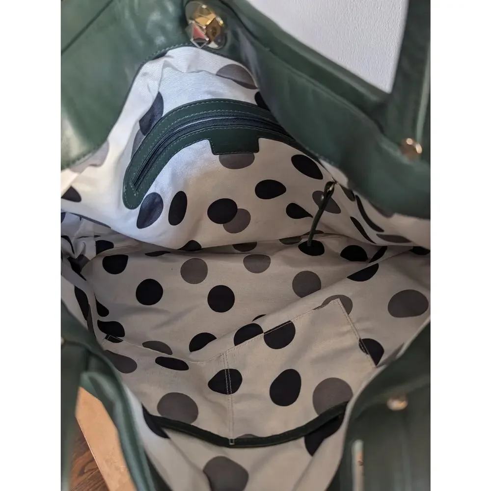 Kate Spade Sutton Place Claudia Lamb Skin Leather Tote Hunter Green
